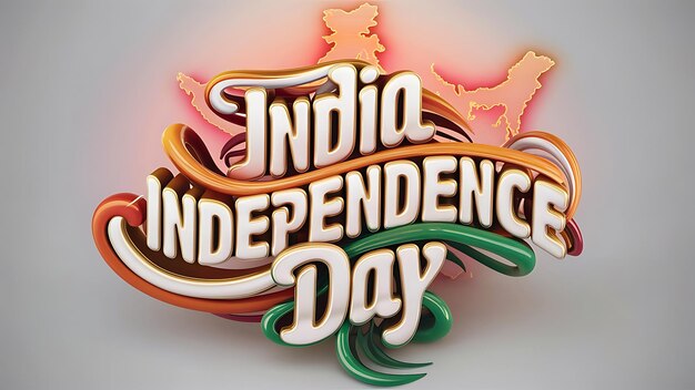 Photo india independence day 3d text effect indian independence day llustration art