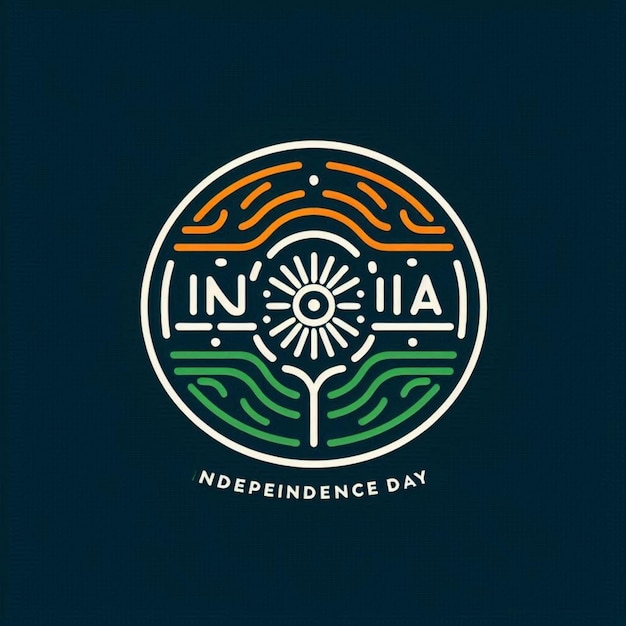 Photo india independence day illustration of tricolor flag with logo for social media