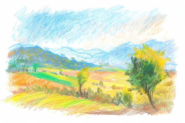 Photo india landscape landscape sketch