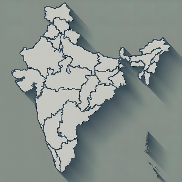 india map shape on the dark natural background 3 d illustration