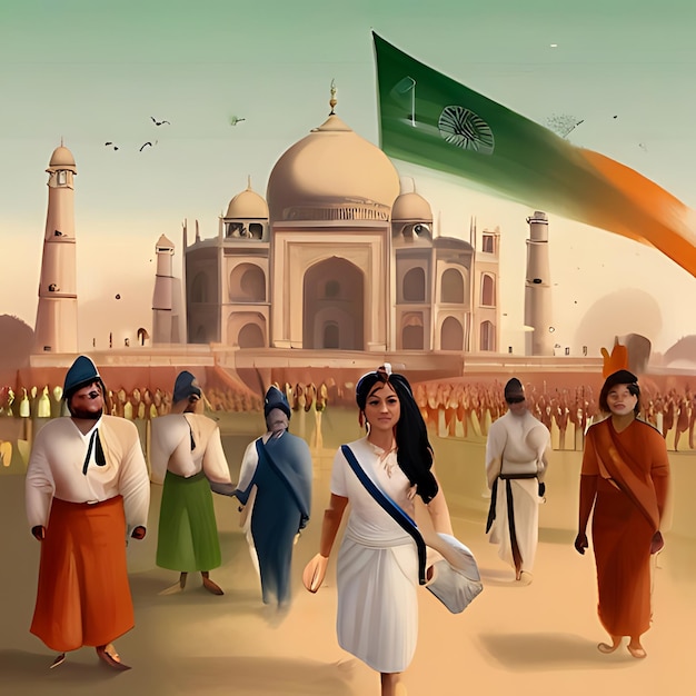 India republic day celebration digital art with people ai generated design