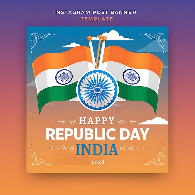 India republic day instagram post banner template ai generated design