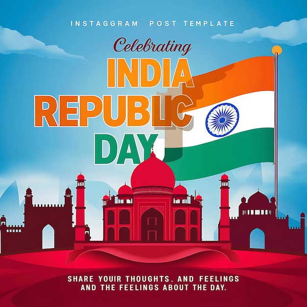 India republic day instagram post banner template ai generated design