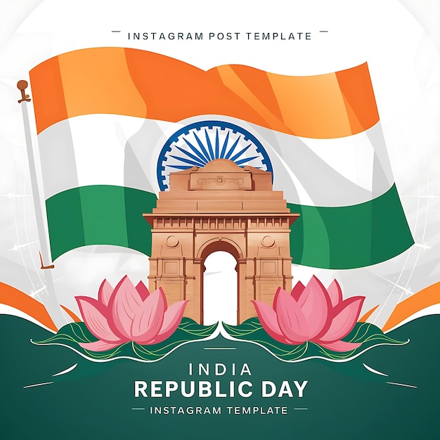 India republic day instagram post banner template ai generated design