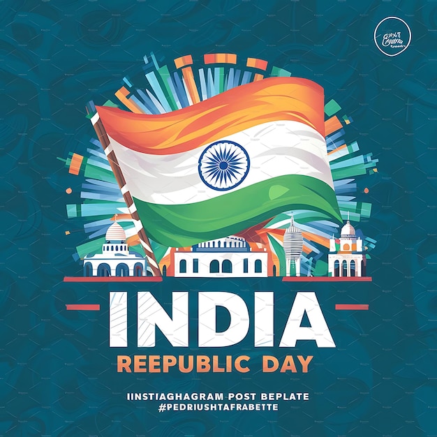 India republic day instagram post banner template ai generated design