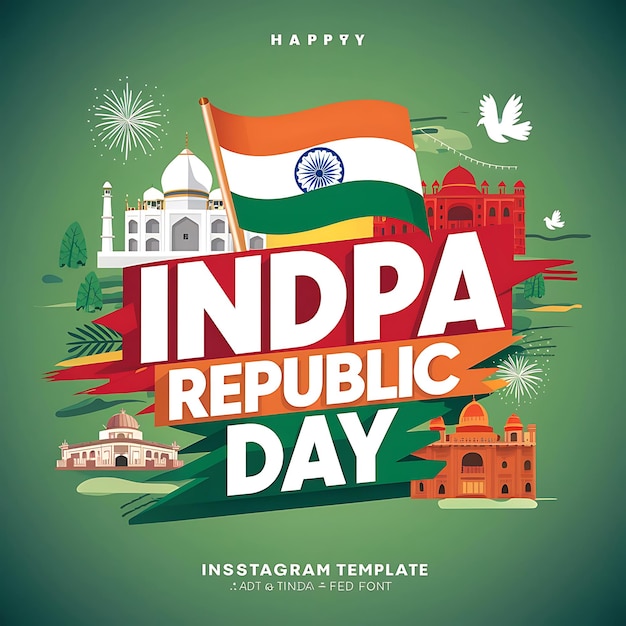 India republic day instagram post banner template ai generated design