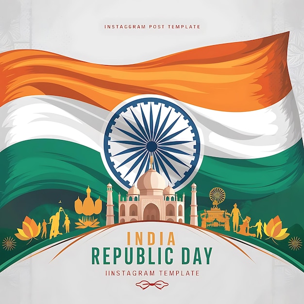 India republic day instagram post banner template ai generated design