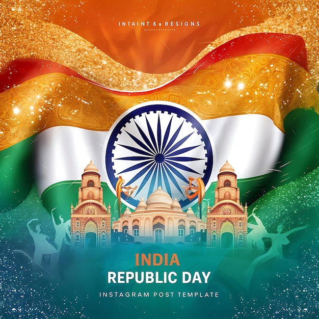 India republic day instagram post banner template ai generated design