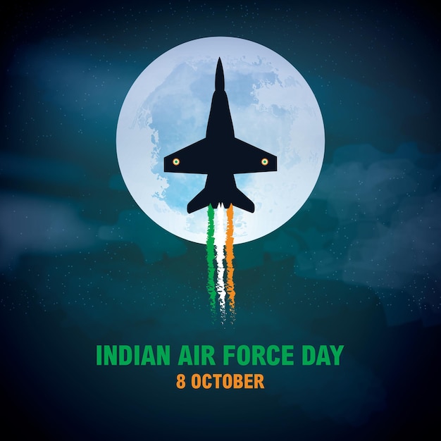 Photo indian air force day creative illustration banner background social media poster indian air force