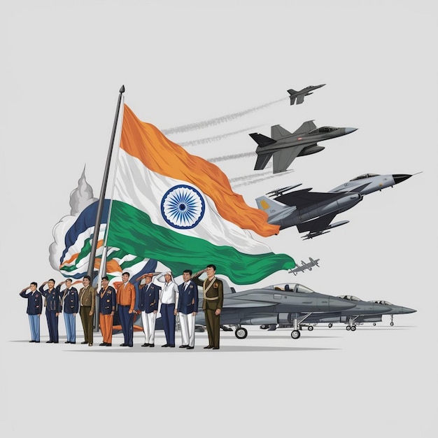 Indian Air Force Day Illustration