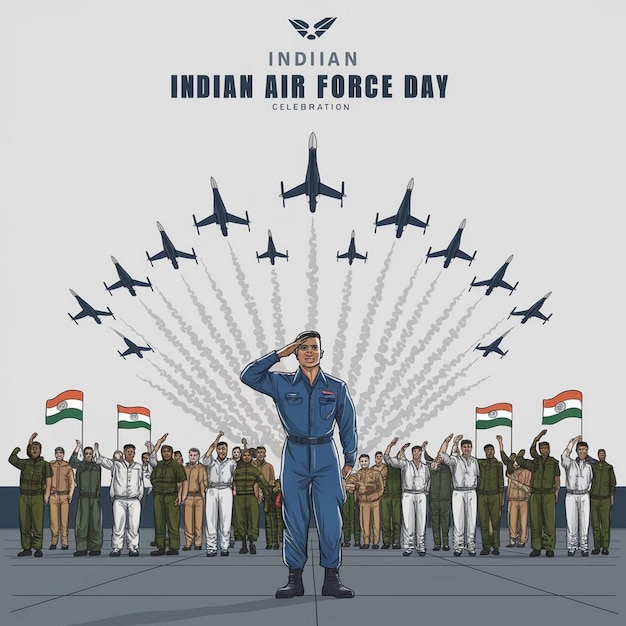 Indian Air Force Day Illustration