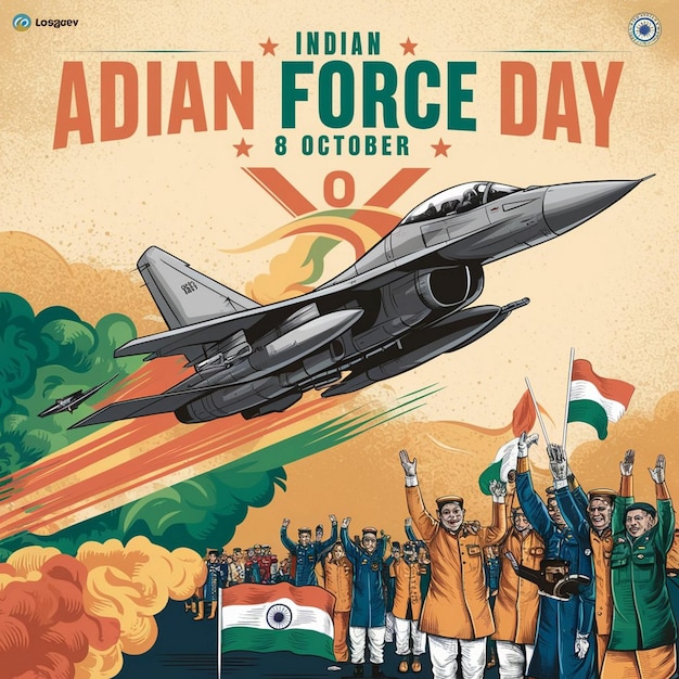 Indian Air Force Day Illustration