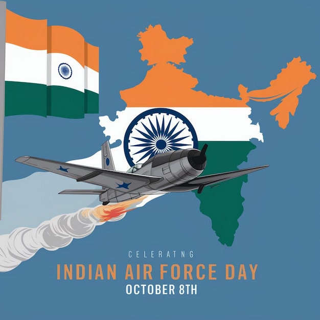 Indian Air Force Day Illustration