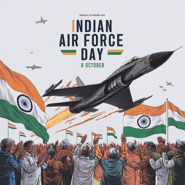 Indian Air Force Day Illustration