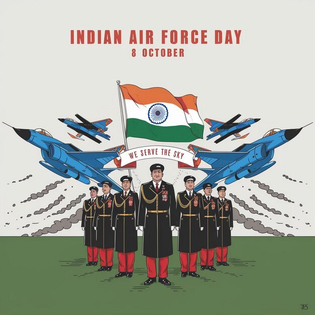 Indian Air Force Day Illustration