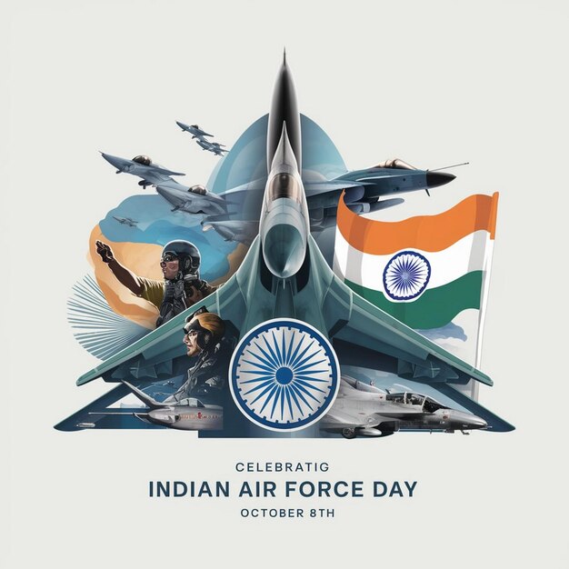 Indian Air Force Day Illustration