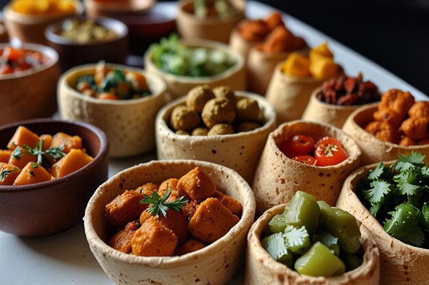 Photo indian appetizers with authentic spices