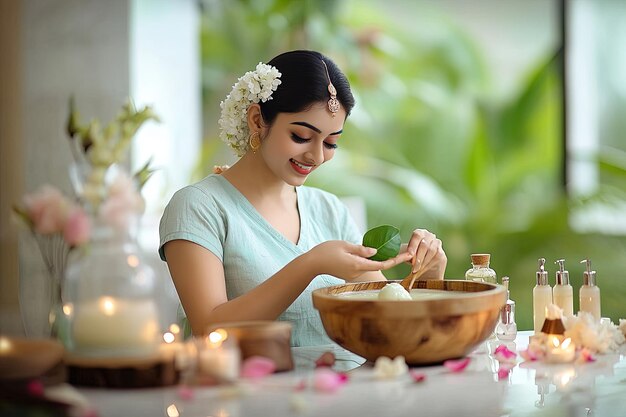 Photo indian beauty treatments indian skincare rituals and indian beauty shots