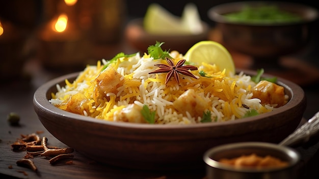 indian biryani HD 8K wallpaper Stock Photographic Image