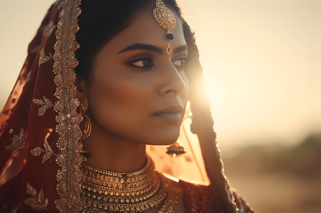 Indian bride Girl asian dress Generate Ai