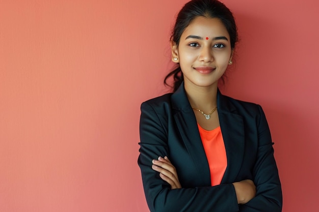 Photo indian businesswoman smiling with confident