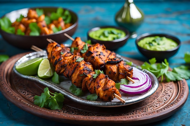 Indian chicken tikka kebabs