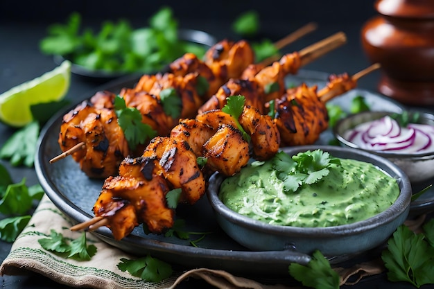 Indian chicken tikka kebabs