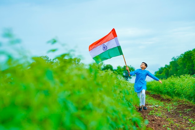 Indian child celebrating Independence or Republic day of India