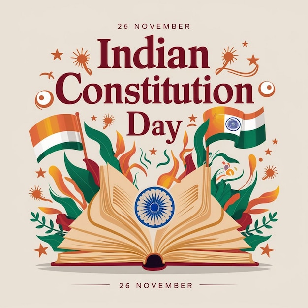 Indian Constitution Day Design Illustration