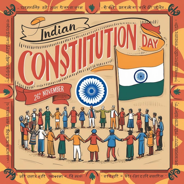 Photo indian constitution day design illustration