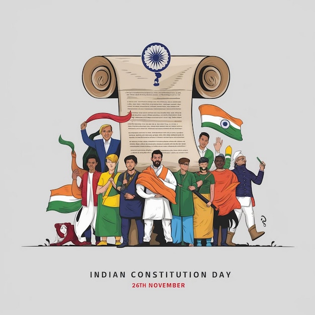 Photo indian constitution day design illustration