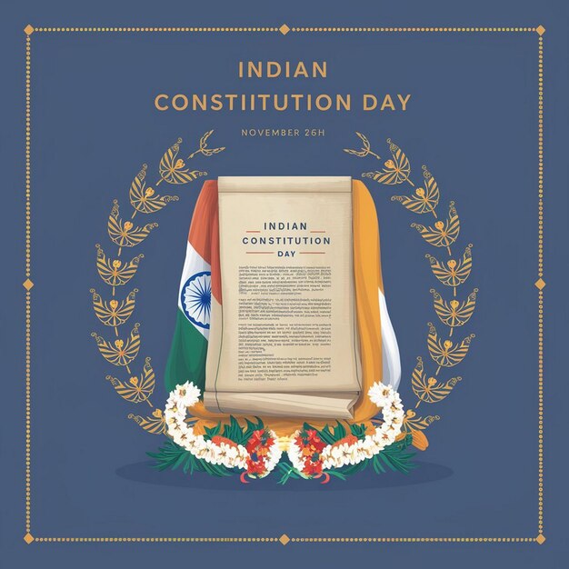 Photo indian constitution day design illustration