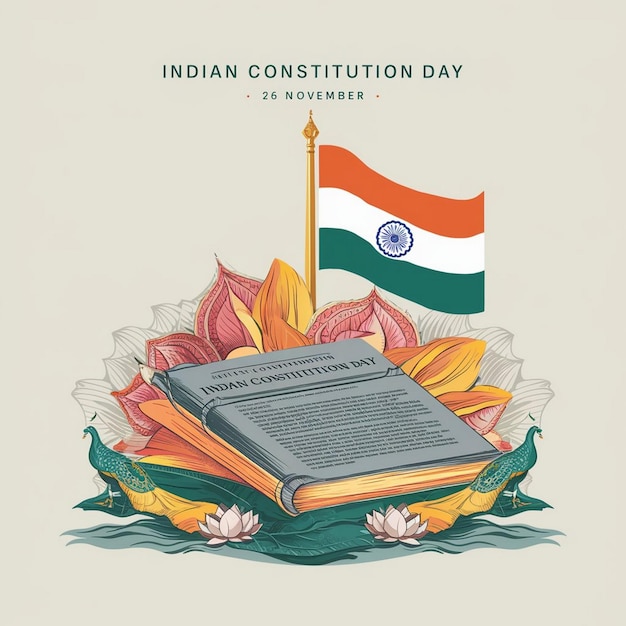 Photo indian constitution day design illustration