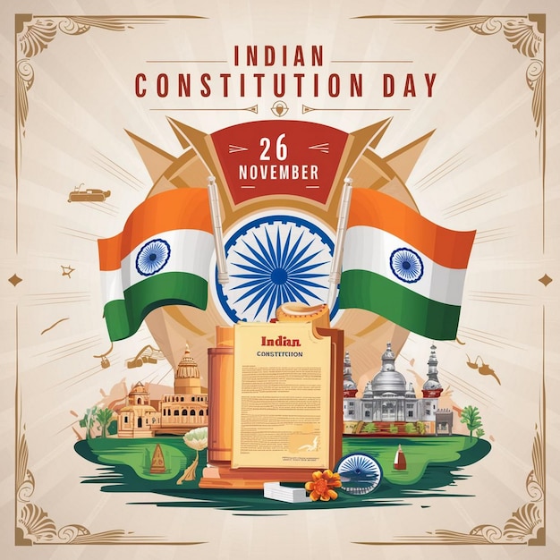 Indian Constitution Day Design Illustration