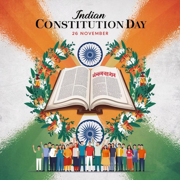 Photo indian constitution day design illustration