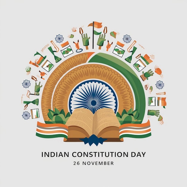 Indian Constitution Day Design Illustration