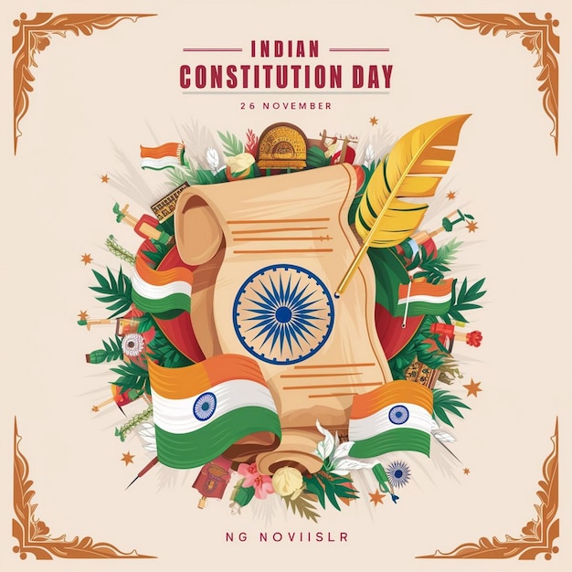 Indian Constitution Day Design Illustration