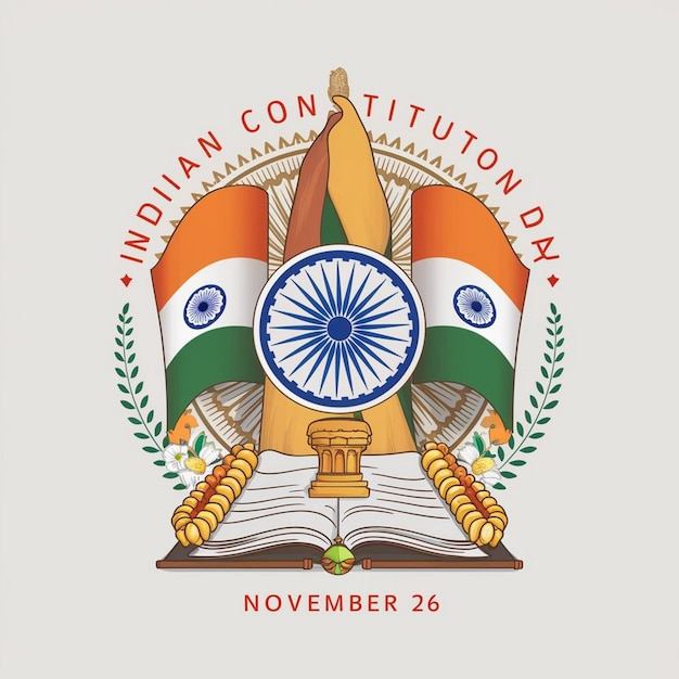 Photo indian constitution day design illustration