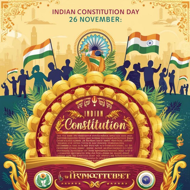 Photo indian constitution day design illustration