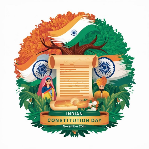 Photo indian constitution day design illustration