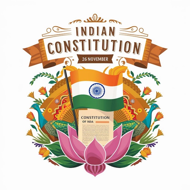 Indian Constitution Day Design Illustration