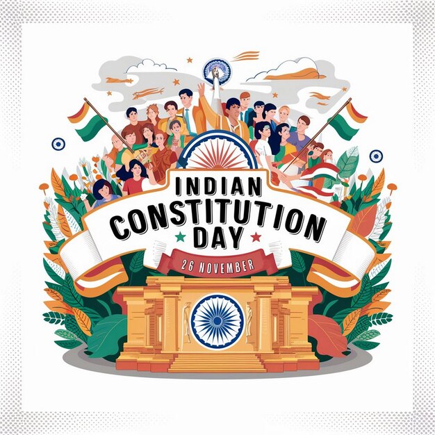 Photo indian constitution day design illustration