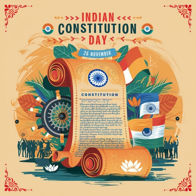 Indian Constitution Day Design Illustration