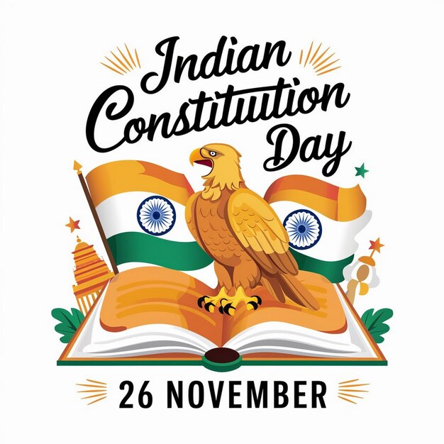 Photo indian constitution day design illustration