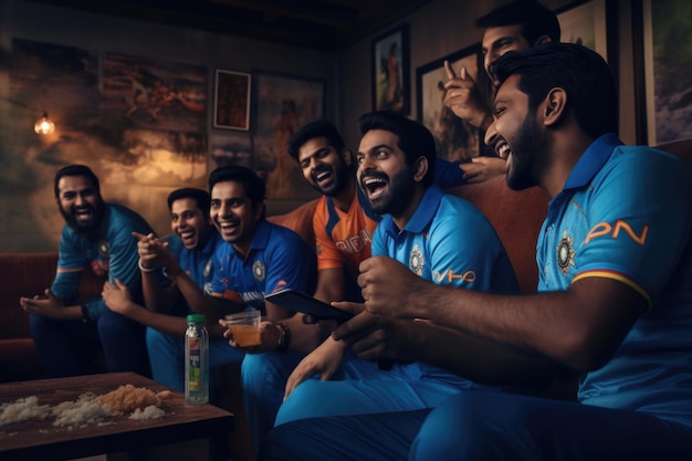 Indian cricket fans engrossed in live match and online betting