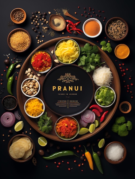 Indian Cuisine and Culture Through Stunning Posters and Design Colorful Menu Flyer Concept