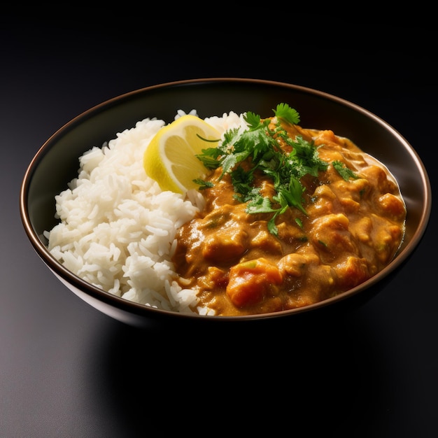 Indian Curry With Rice A Photorealistic Rendering Inspired By Akihiko Yoshida