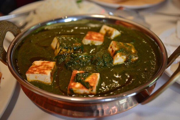 An indian dish with plenty of flavour saag paneer