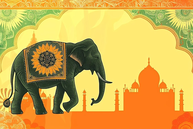 Photo indian elephant indian illustration background