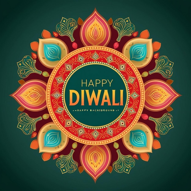 Photo indian festival diwali poster design with festive background and the word is happy diwali